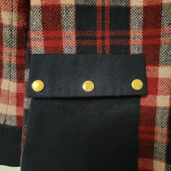 Anthropologie  Plaid Wool Dark Academia Lined Heritage Swing Jacket Coat - Picture 9 of 11